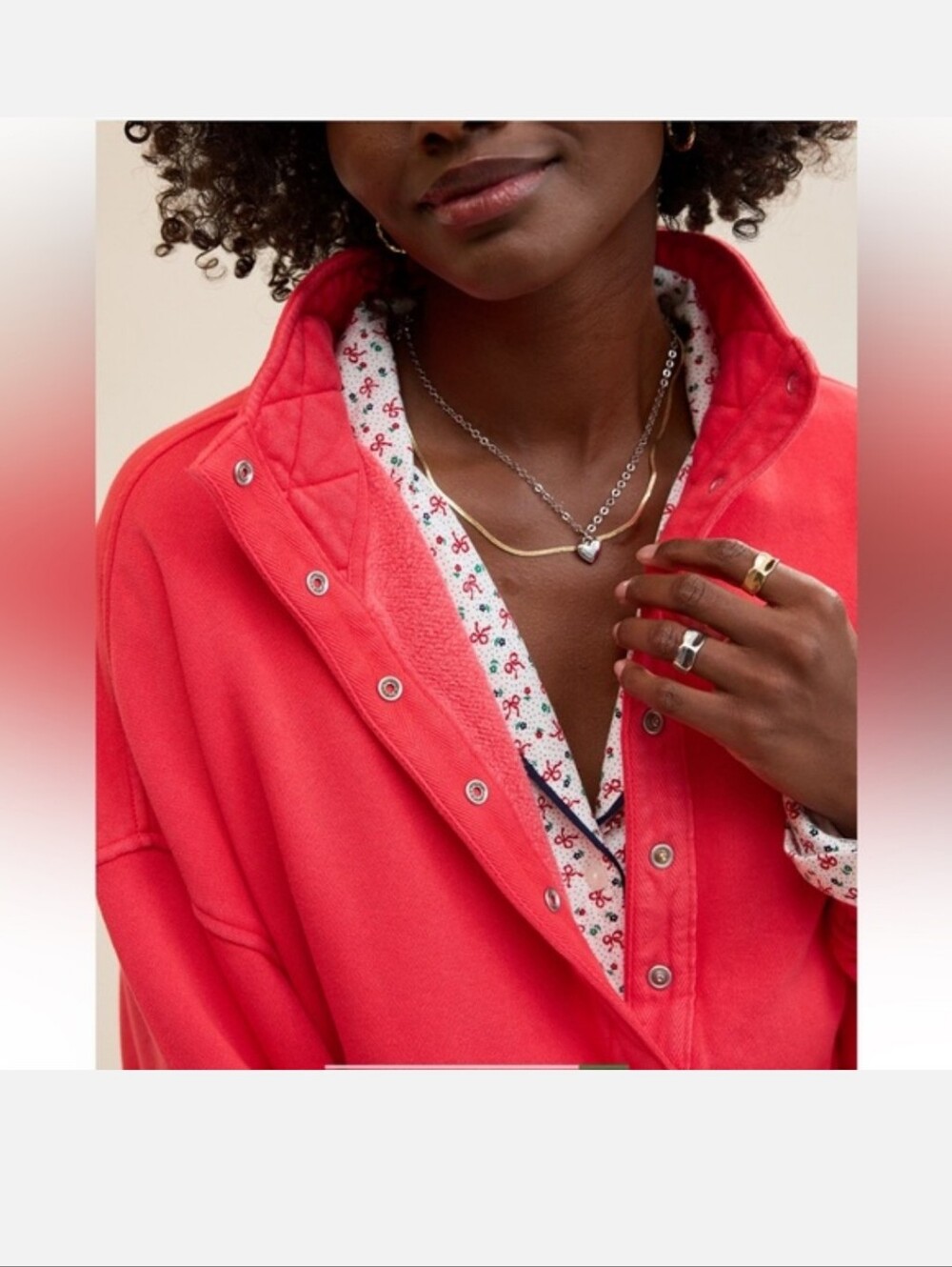 Aerie Oh Snap! Bright Red Pullover Sweatshirt - Picture 3 of 10
